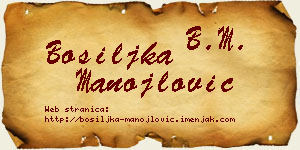 Bosiljka Manojlović vizit kartica